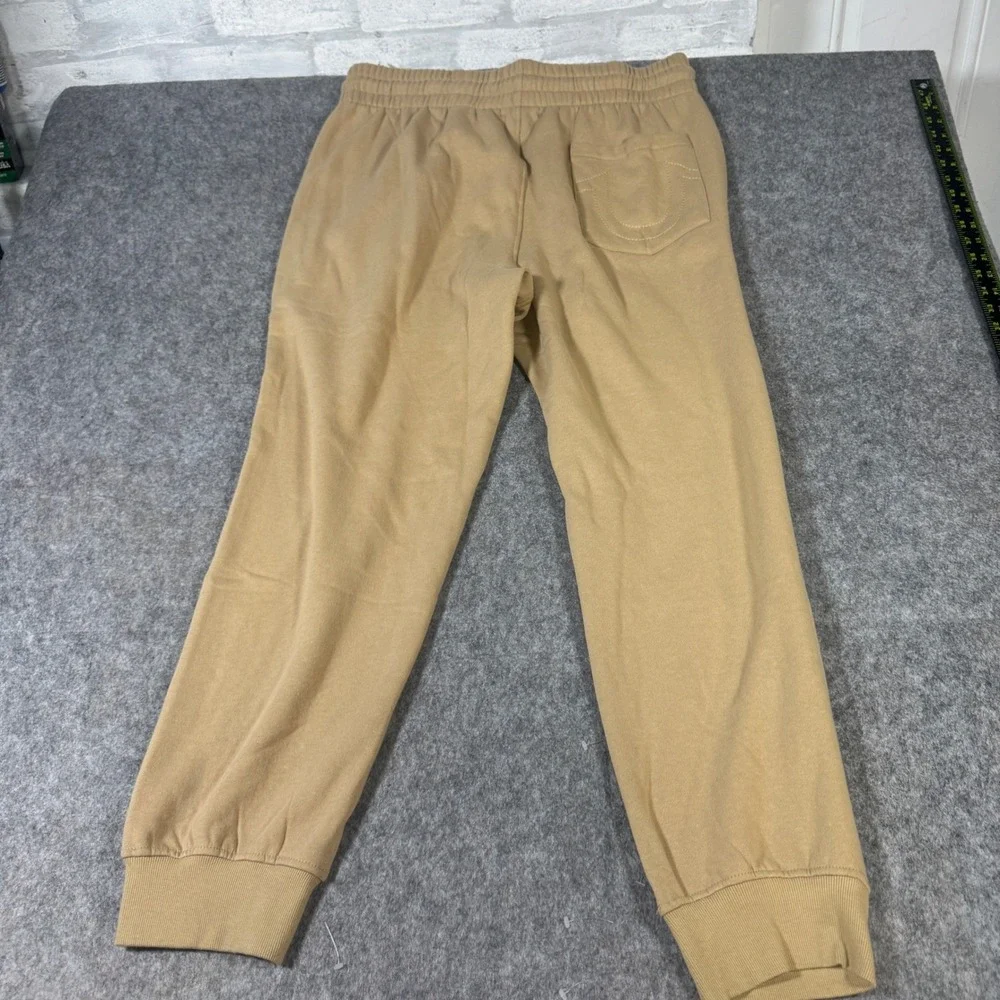 True Religion Mens Tan Khaki Horseshoe Logo Jogger Sweatpants XL RN112790